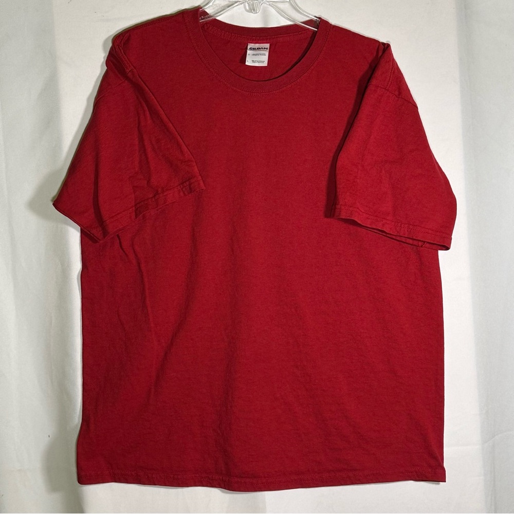 Gildan Large T-shirt Athletic Sporty Burgundy Wine Red Ultra Cotton